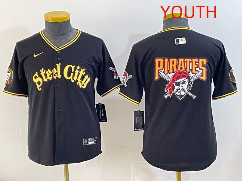Youth 2025 Pittsburgh Pirates Blank Black Game Nike MLB Jersey style 7152